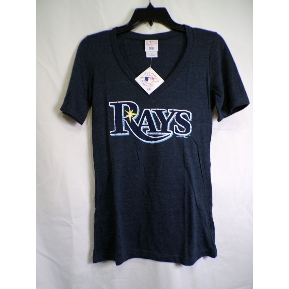 Campus Lifestyle Women's Tampa Bay Rays Heathered Navy V-Neck T-Shirt M